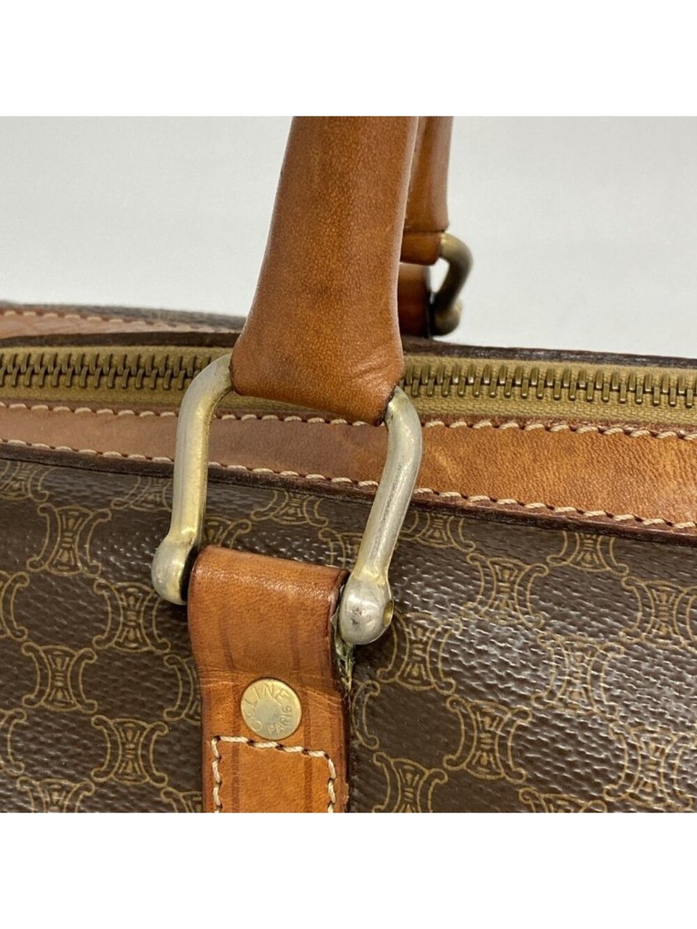 Celine Handbag Macadam Brown Gold - Picture 10 of 10